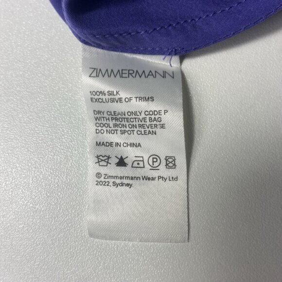 ZIMMERMANN Silk Wrap Mini Dress Violet Purple Size 1 / M / 6-8 - Picture 11 of 12